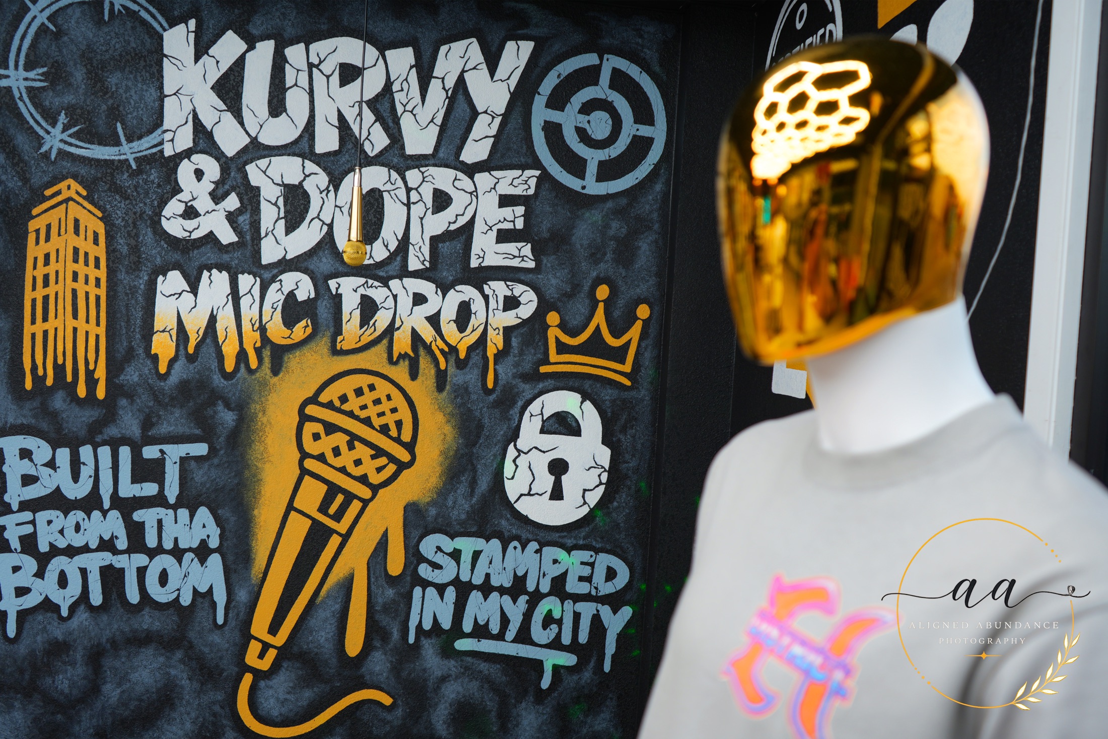 Commercial detail photographed inside Kurvy and Dope in Waco